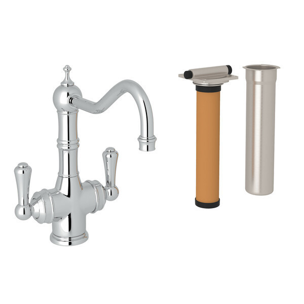 Perrin & Rowe Edwardian Era Filtration Two Lever Bar Faucet And Filter Complete U.KIT1469LS-APC-2